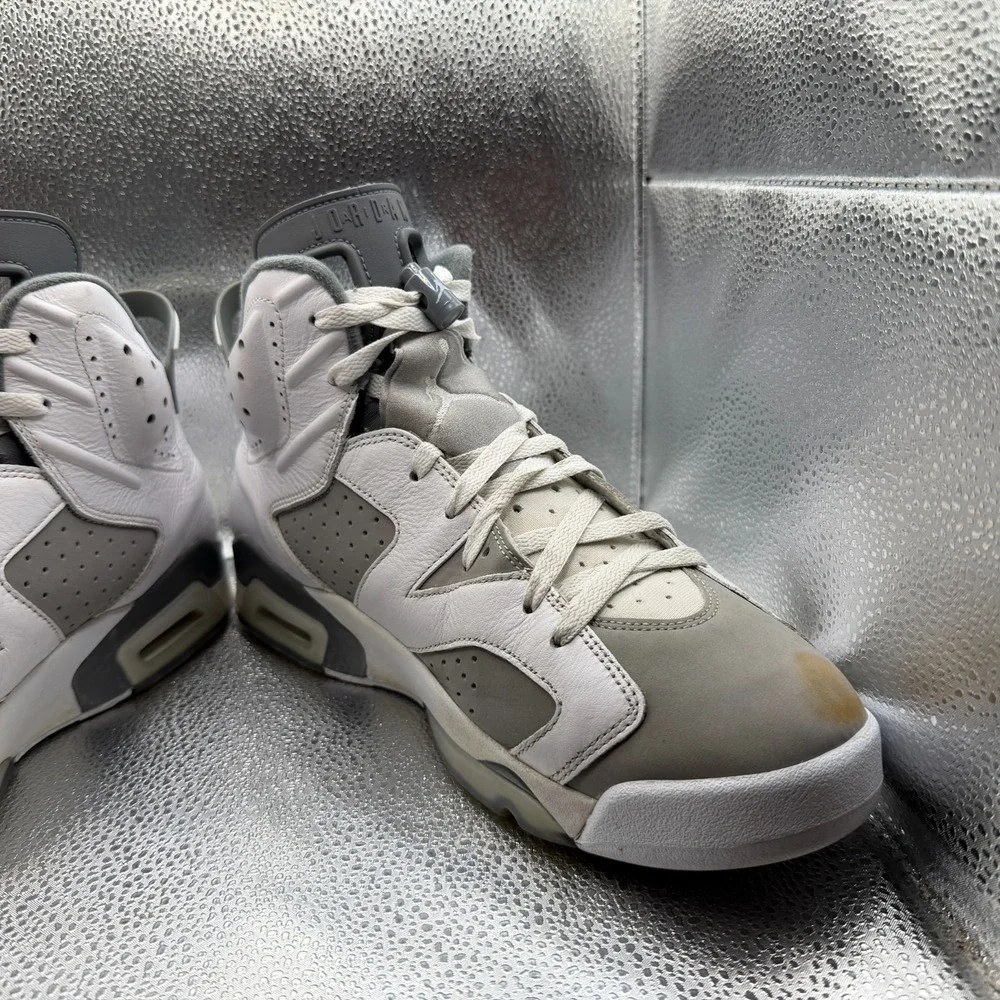 Size 12 Jordan 6 Retro‎ Low Cool Gray White Mens Basketball Shoes CT8529-100